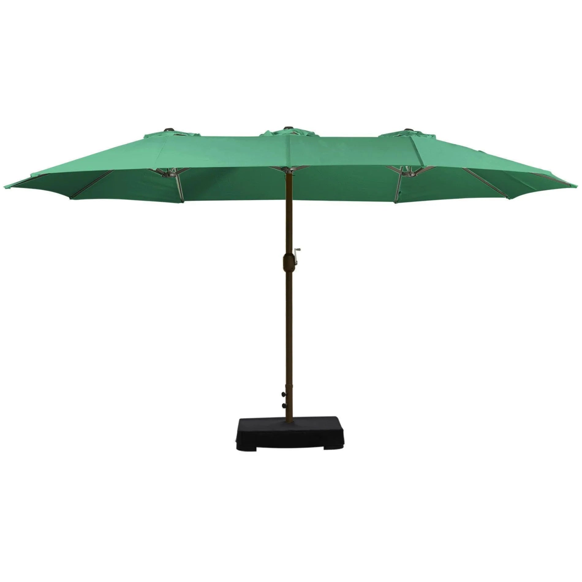15 ft. Double Sided Patio Market Umbrella with Base Stand - Aoodor